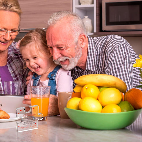 Personalized Engraved Acrylic Block Puzzle for Grandpa  Ideal Gift